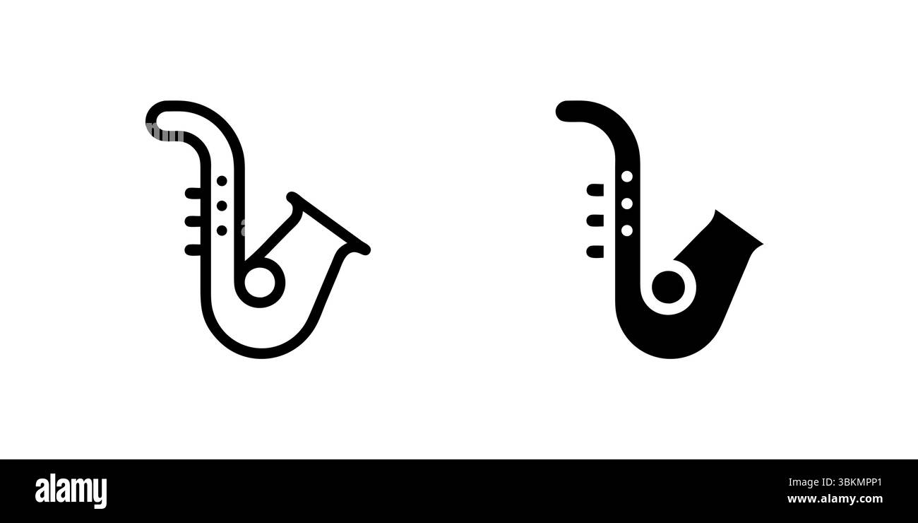 Icône de saxophone élégant pour la musique, le jazz et les instruments à vent. Idéal pour le divertissement, la performance et les arts créatifs Illustration de Vecteur
