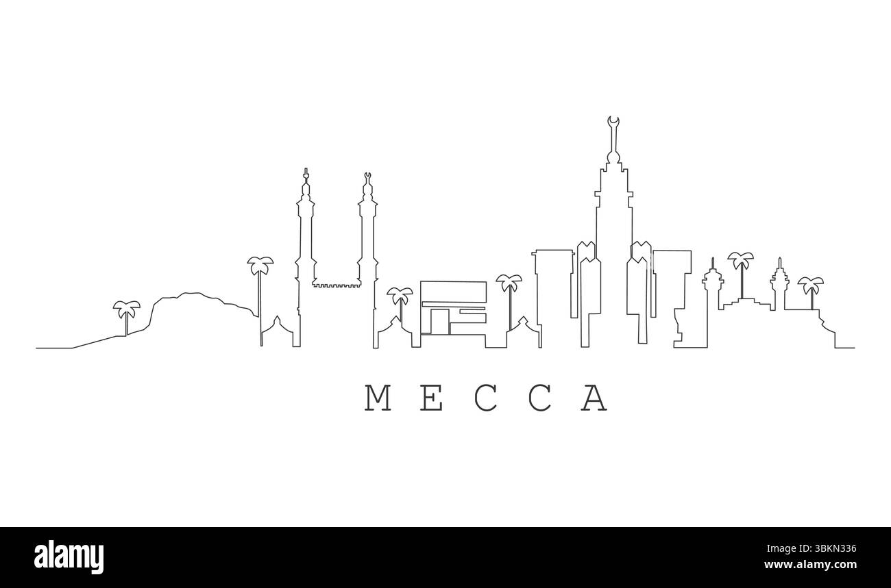 Arabie Saoudite jaddah skyline. Cette illustration représente le pays avec ses bâtiments les plus remarquables. Vecteur Illustration de Vecteur