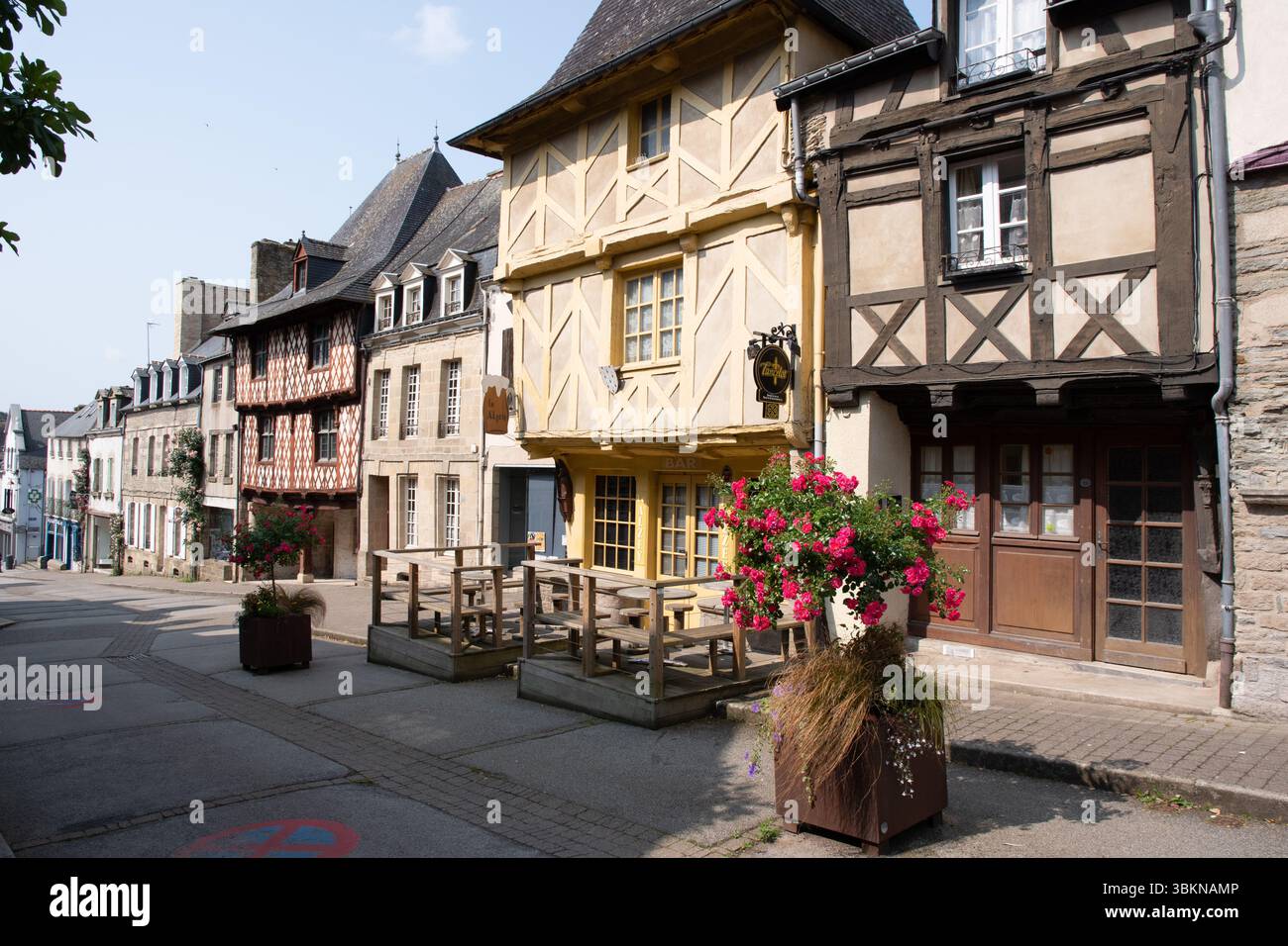 Bâtiments à pans de bois, rue Olivier de Clisson, Josselin Banque D'Images Bâtiments à pans de bois, rue Olivier de Clisson, Josselin Banque D'Images