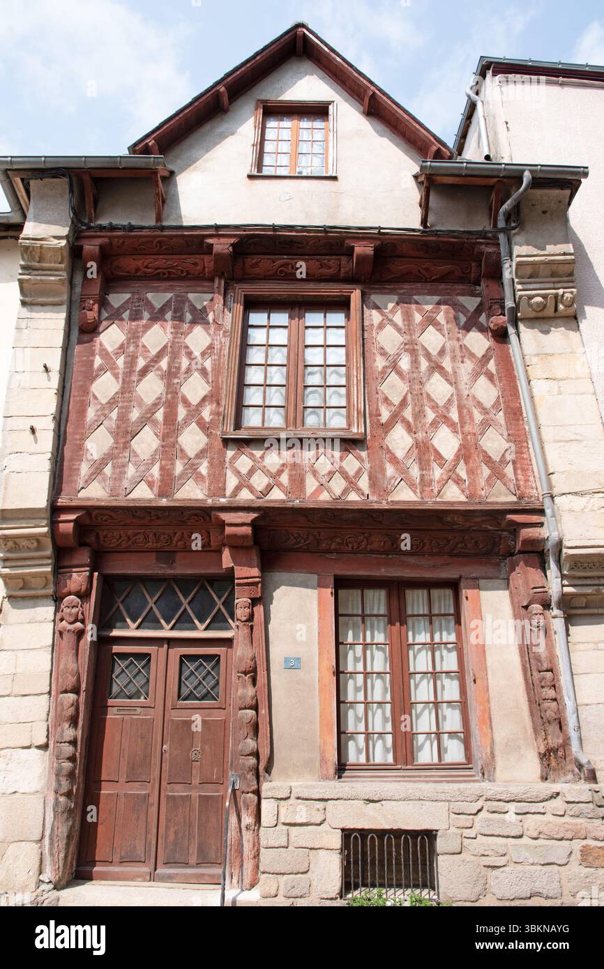 Maison construite en 1538, Josselin, Bretagne Banque D'Images