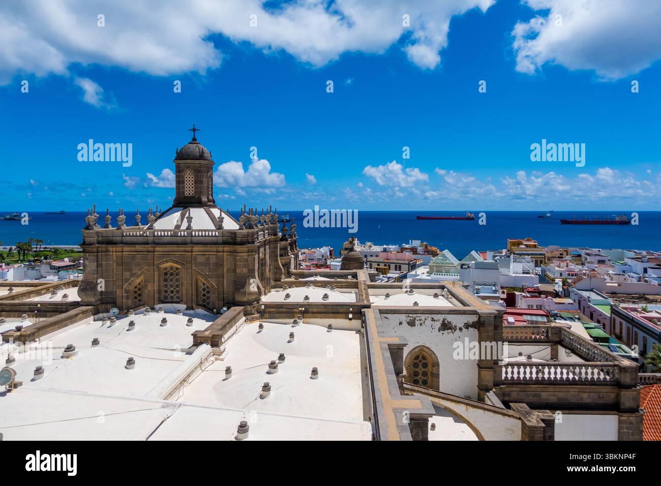 Vue aérienne de la vieille ville de Vegueta à Las Palmas, Grande Canarie (Espagne) Banque D'Images