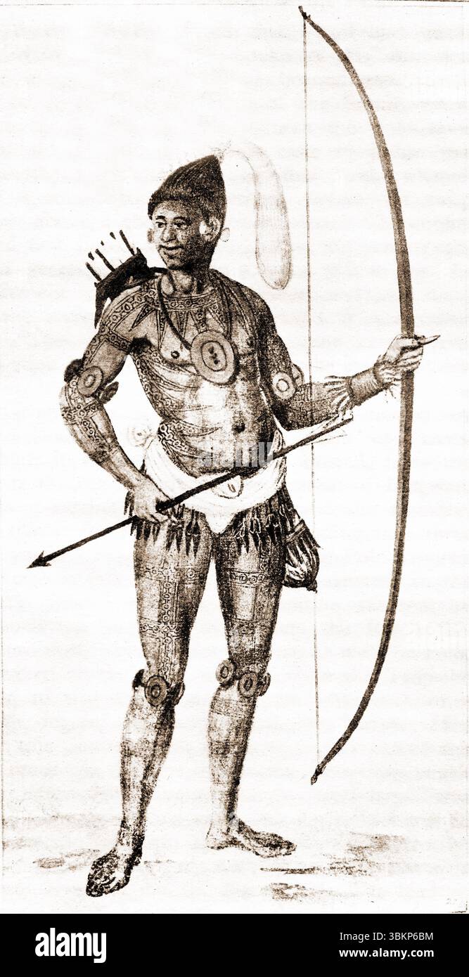 Originaire de Floride, d'après les livres de Richard Hakluyt sur les principaux voyages traffiques et découvertes de la Nation anglaise, 1604 Banque D'Images