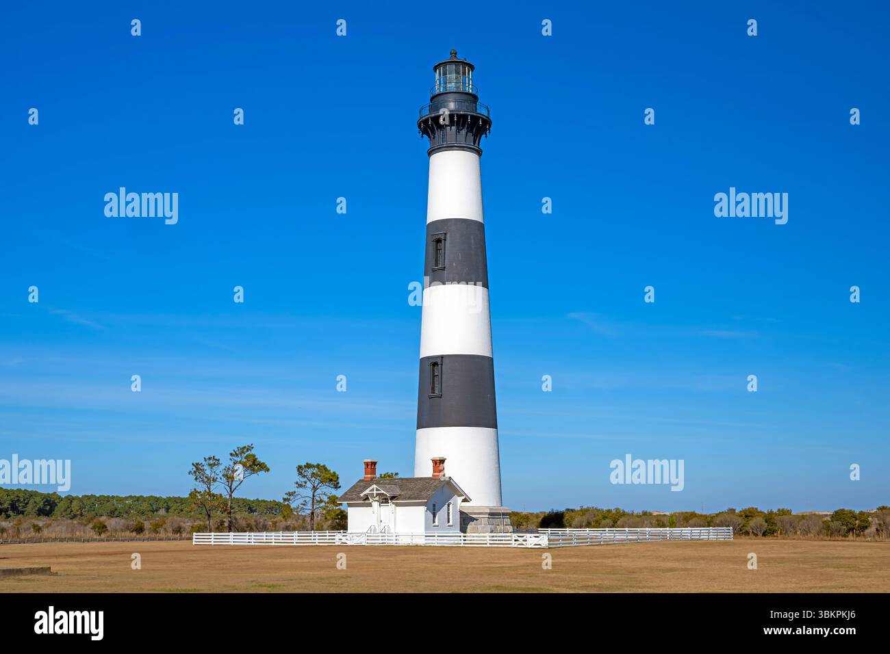 Phare de Bode Island sur les Outer Banks en Caroline du Nord Banque D'Images