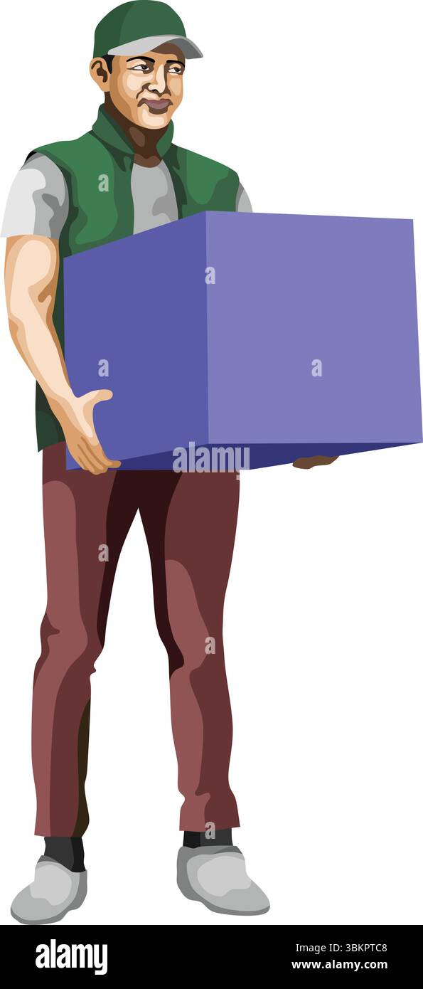 Homme Courier occupation People action Illustration de Vecteur