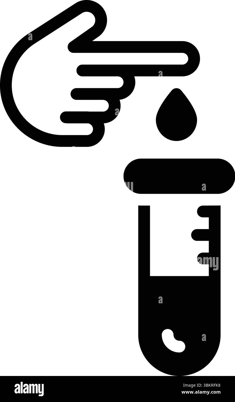 Icône pour test sanguin, sang Illustration de Vecteur