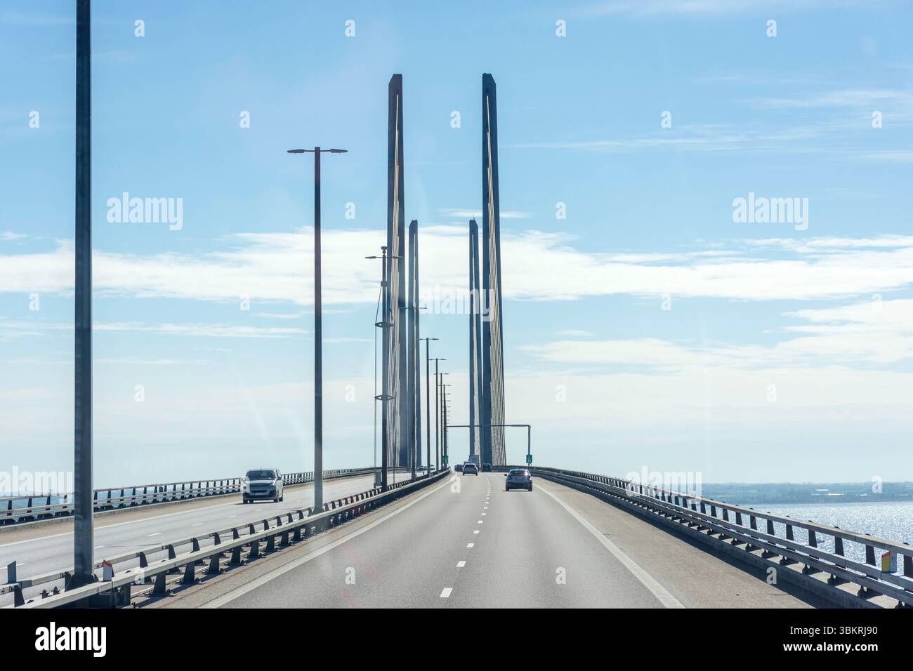 Le pont Øresund depuis Copenhague (Kobenhavn), Royaume du Danemark Banque D'Images