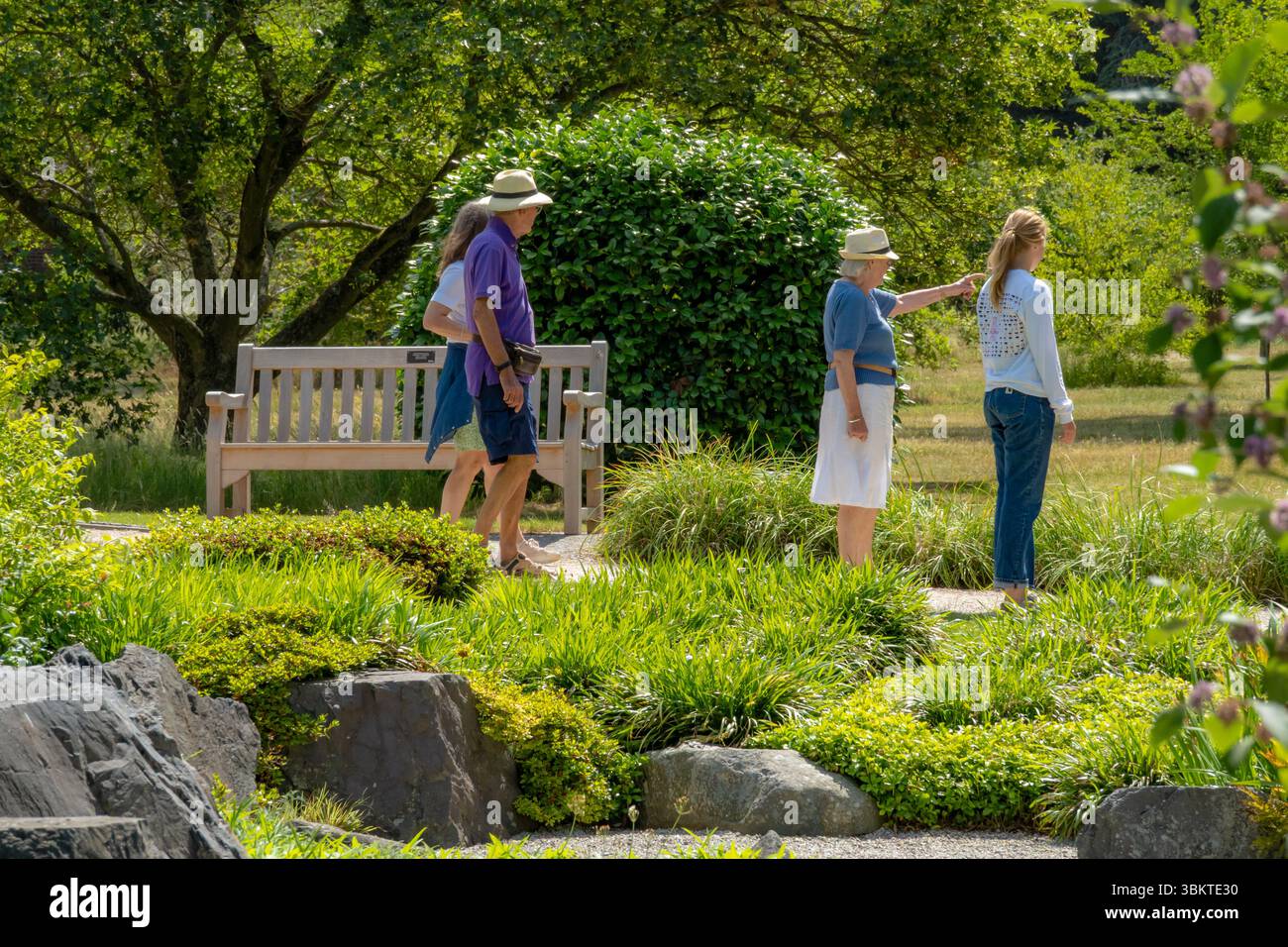 Londres, Royaume-Uni. 22 juin 2025. Les visiteurs profitent d'une journée ensoleillée aux jardins de Kew à Londres, explorant les jardins botaniques historiques, les serres et les terrains paysagers. L'attraction populaire attire les foules avec ses riches collections de plantes et ses expositions saisonnières. Crédit : Thomas Faull/Alamy Live News Banque D'Images Londres, Royaume-Uni. 22 juin 2025. Les visiteurs profitent d'une journée ensoleillée aux jardins de Kew à Londres, explorant les jardins botaniques historiques, les serres et les terrains paysagers. L'attraction populaire attire les foules avec ses riches collections de plantes et ses expositions saisonnières. Crédit : Thomas Faull/Alamy Live News Banque D'Images