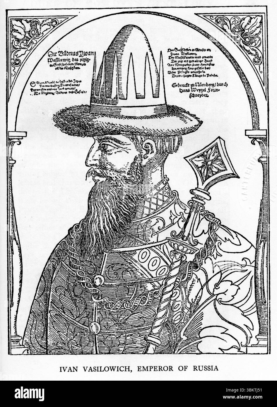 Ivan III, alias Ivan le Grand, empereur de Russie, extrait des livres de Richard Hakluyt sur les principaux voyages traffiques et découvertes de la Nation anglaise, 1604 Banque D'Images
