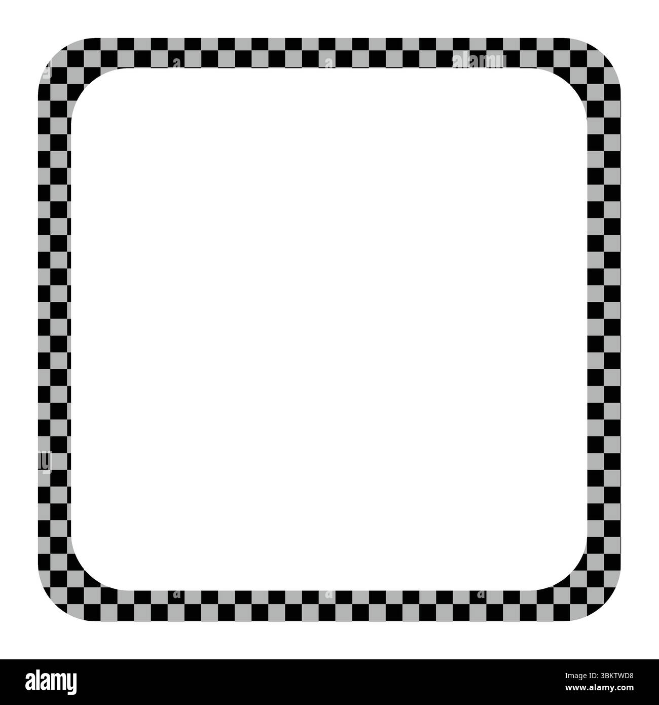 Bordure à carreaux noir et blanc unique Illustration de Vecteur