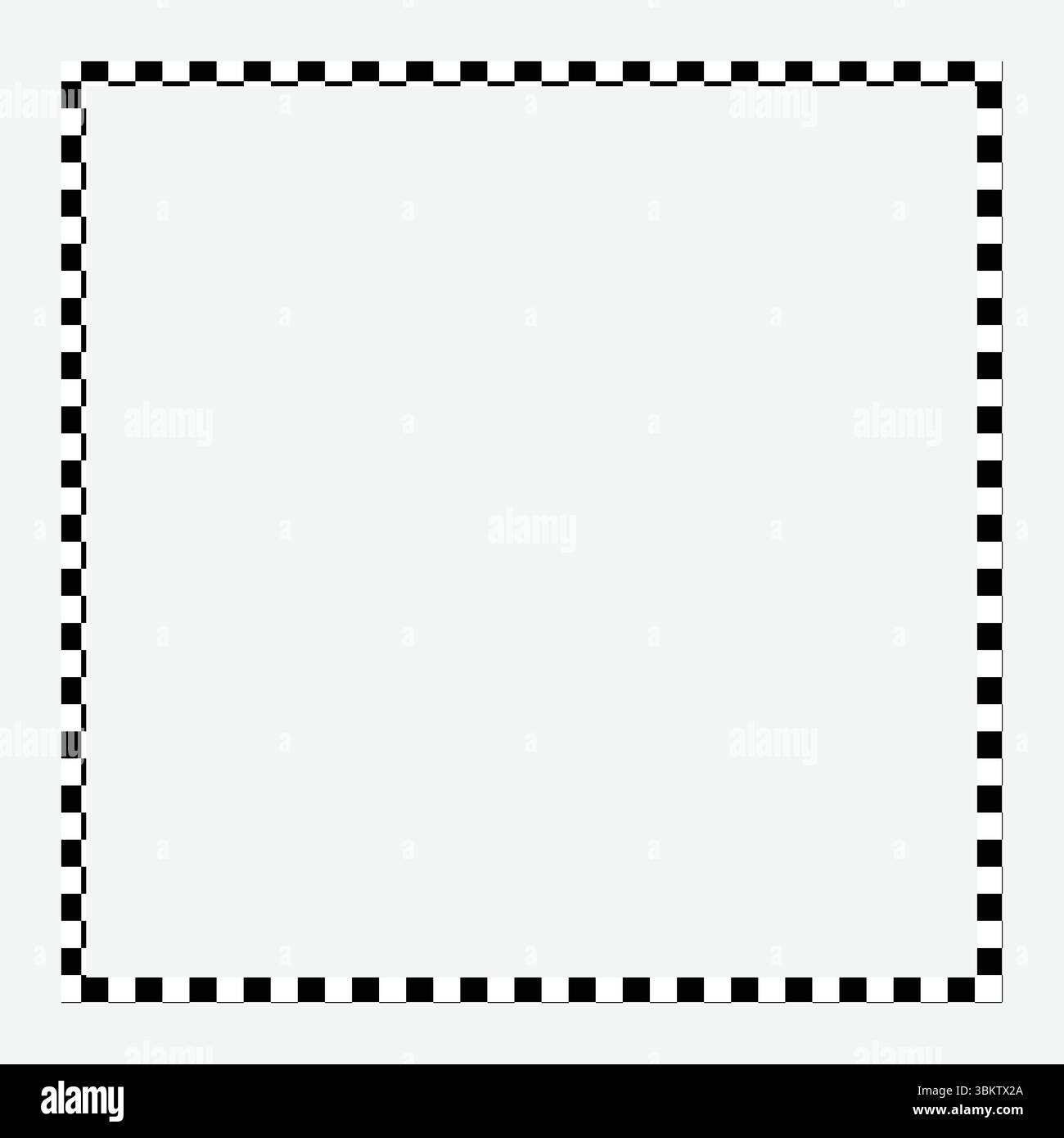 Cadre carré avec imprimé à carreaux. Vignette rectangulaire avec damier, drapeau de rallye ou motif de jeu d'échecs isolé sur fond blanc. Illustration de Vecteur