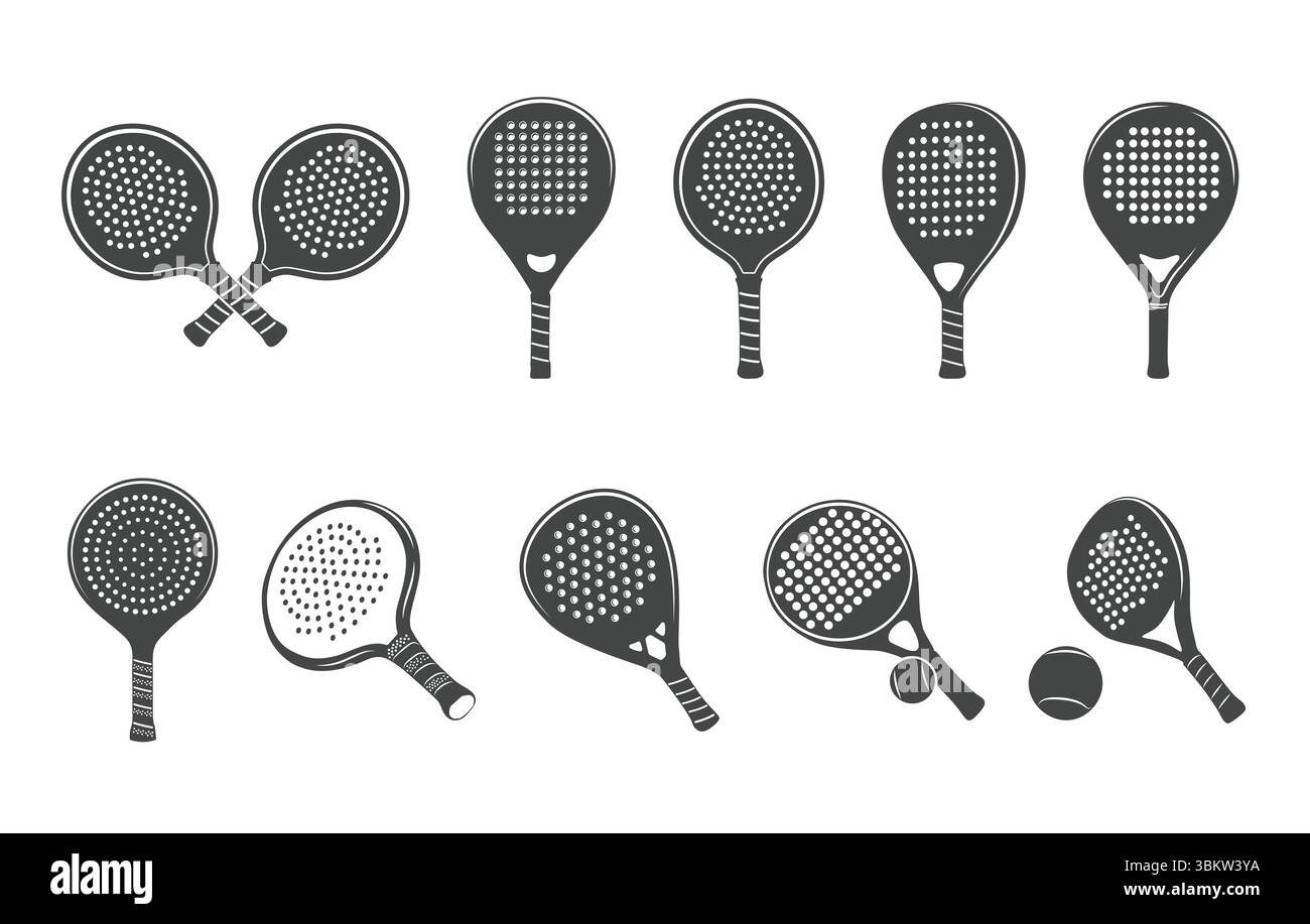 Raquette de padel SVG, paddle Tennis SVG, raquettes de padel croisées SVG, Paddle Tennis Silhouette, Padel Racket Silhouette, Padel Racket Ball SVG, Paddle Racke Illustration de Vecteur