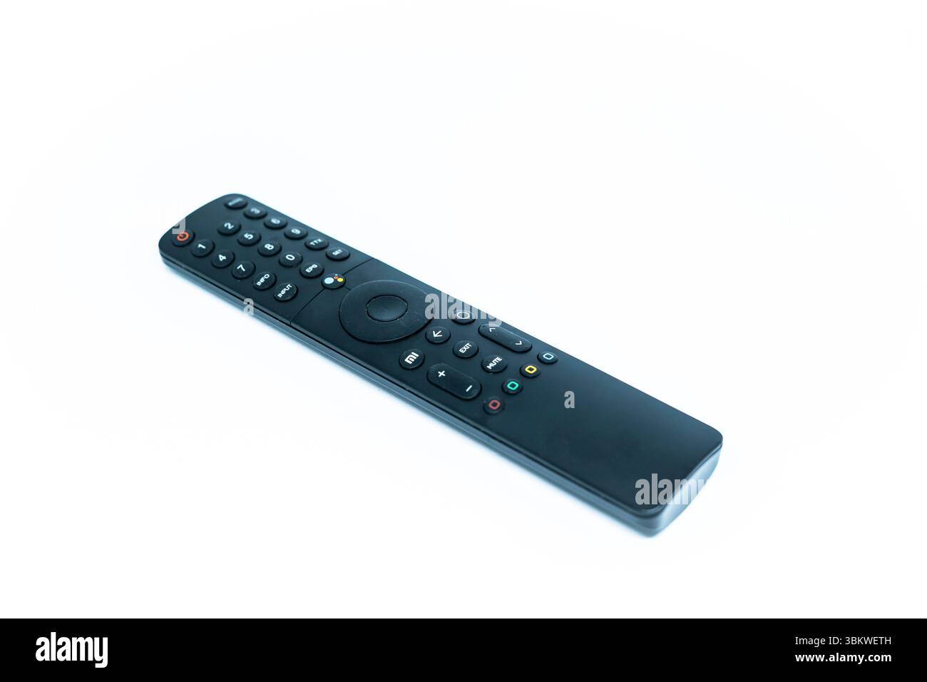 Télécommande tv numérique sur fond blanc Banque D'Images