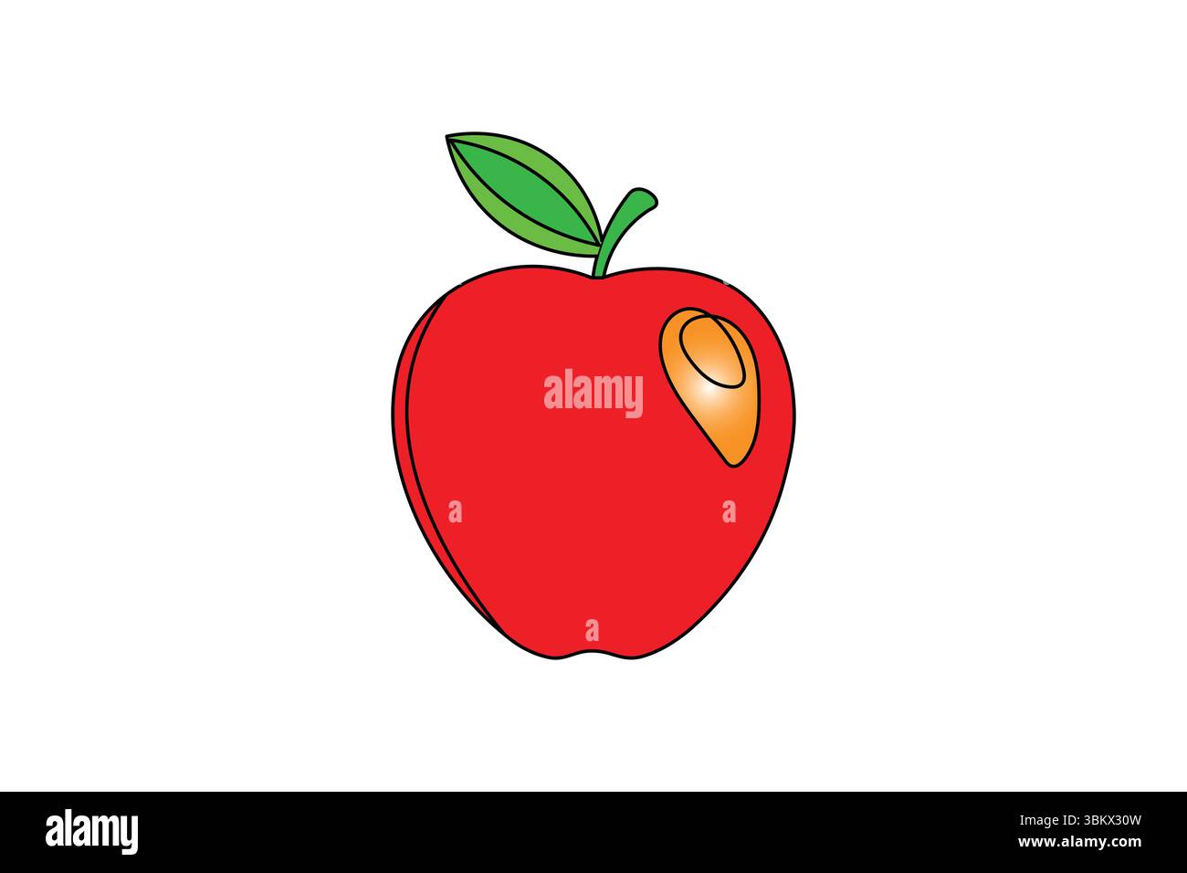 Apple une ligne dessinant une ligne continue frui icône vectorielle d'illustration minimaliste dessinée à la main Illustration de Vecteur