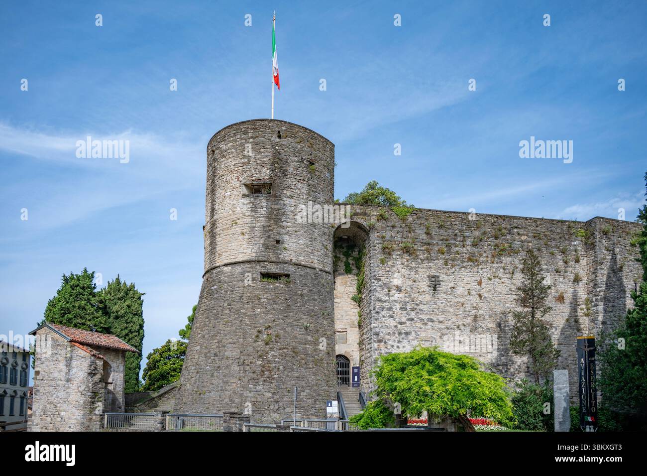 Rocca di Bergamo forteresse, Bergame, Lombardie, Italie Banque D'Images