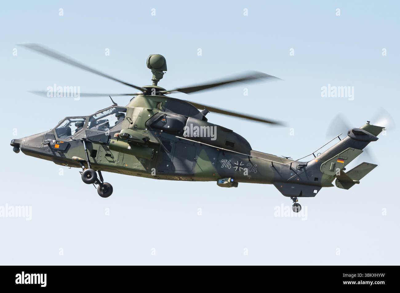 Un hélicoptère d'attaque Eurocopter EC665 Tiger du corps d'aviation de l'armée allemande. Banque D'Images