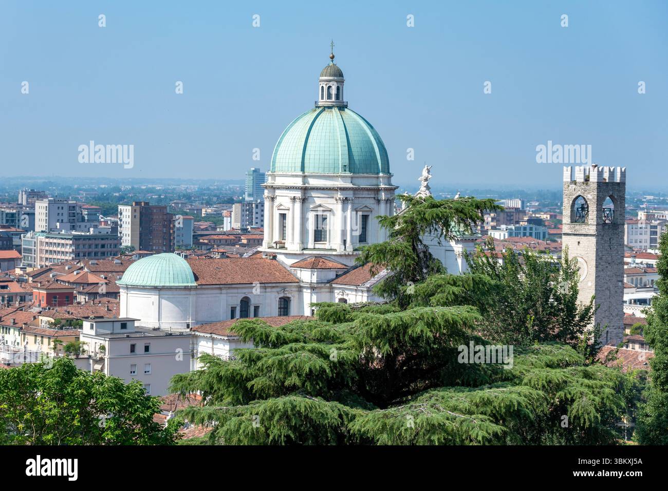 Duomo Nuovo du Castello, Brescia, Lombardie, Italie Banque D'Images
