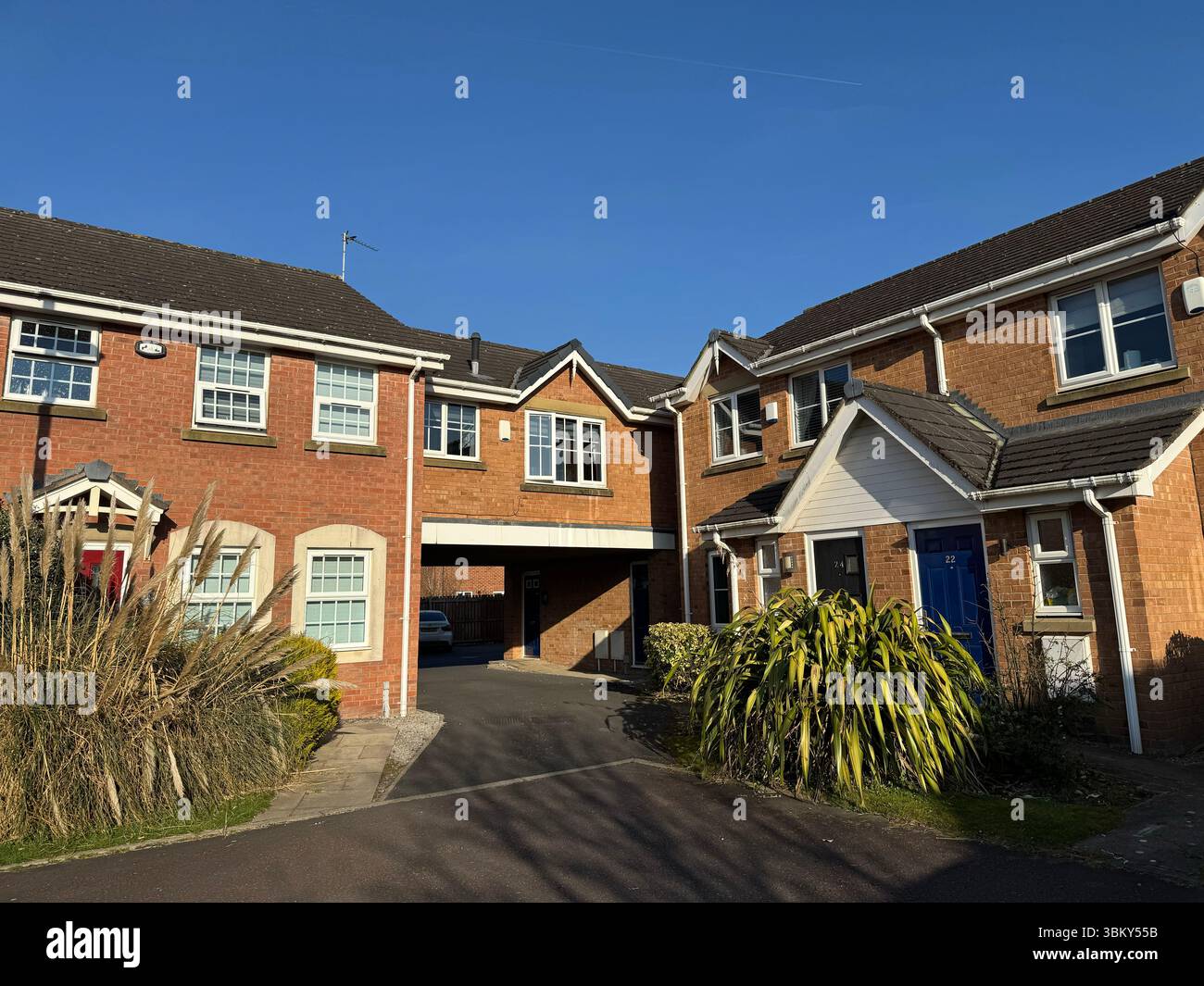 Maisons en terrasse à Burnham place, The Quays, Lytham St Annes, Lancashire, Angleterre, ROYAUME-UNI Banque D'Images
