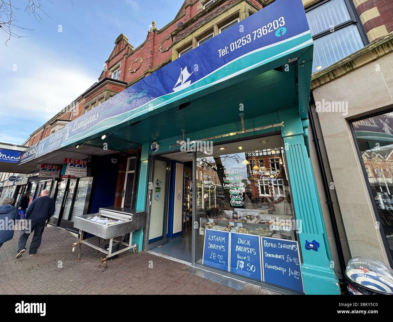 Lanigans, magasin de poissons, Clifton St, Lytham St Annes, Lancashire, Angleterre, Royaume-Uni Banque D'Images