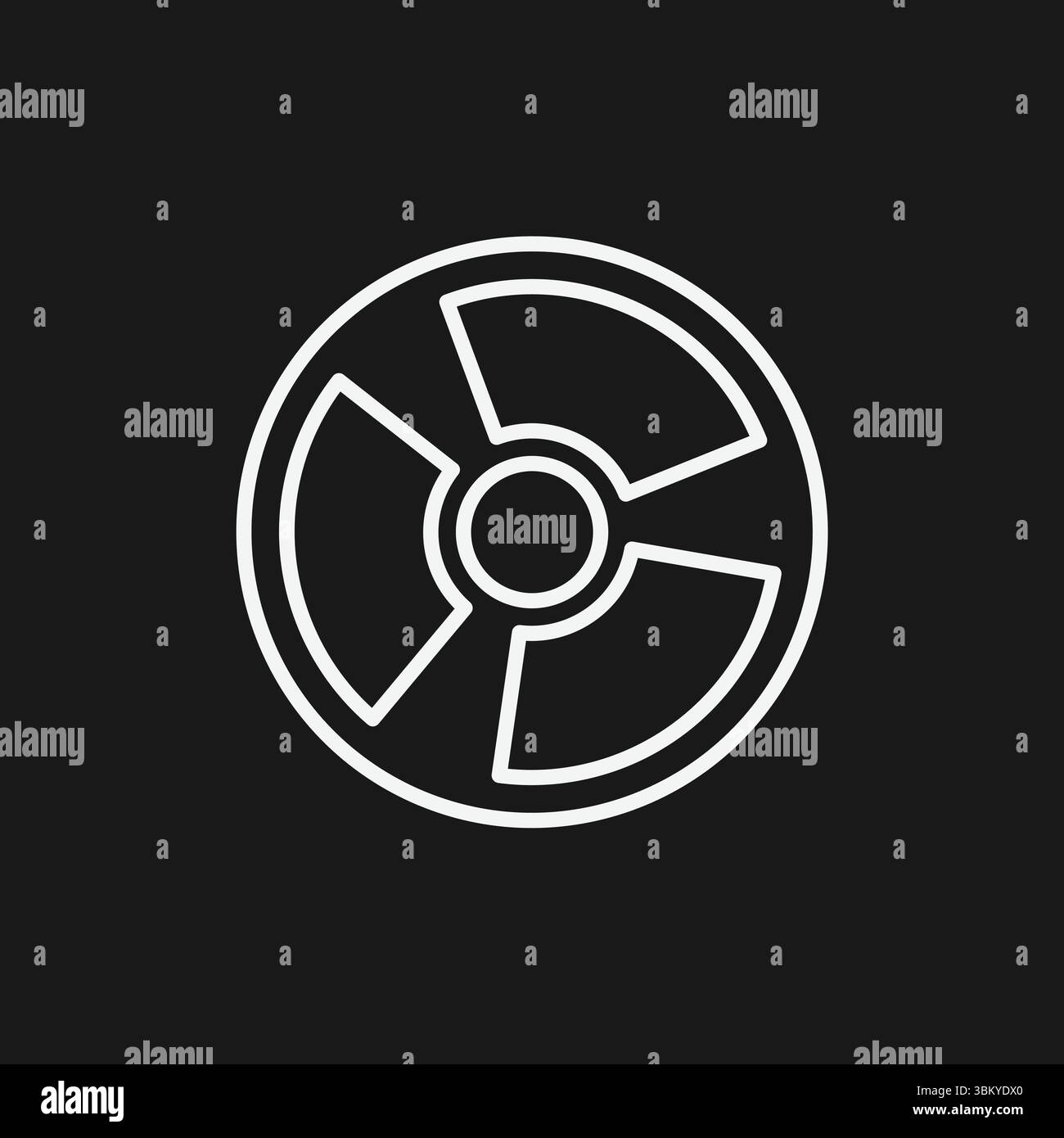 Symbole de rayonnement radioactif icône, énergie nucléaire, avertissement et danger Illustration de Vecteur