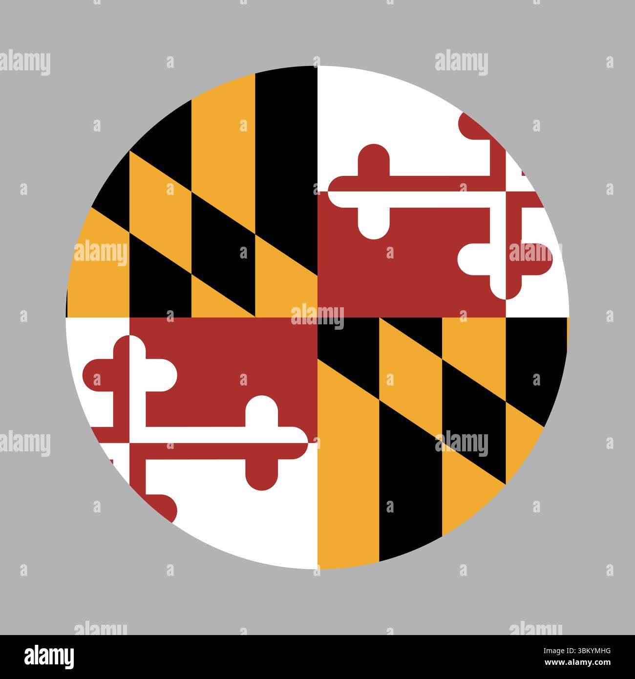 Drapeau rond du Maryland. Encercler le drapeau de l'état du Maryland. Illustration de Vecteur