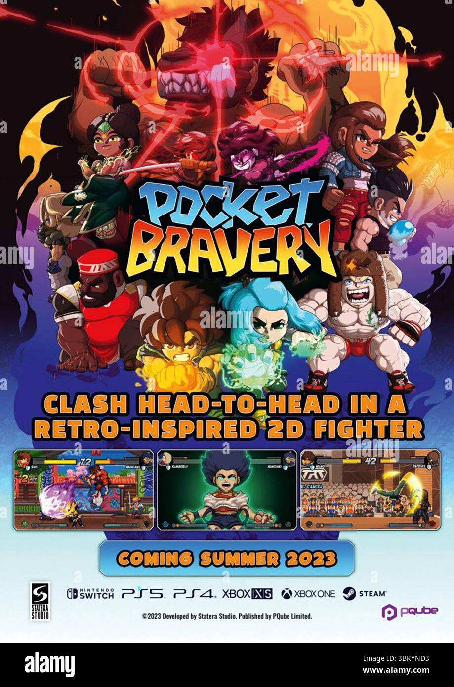 Promo jeu vidéo Pocket Bravery 2023 Banque D'Images