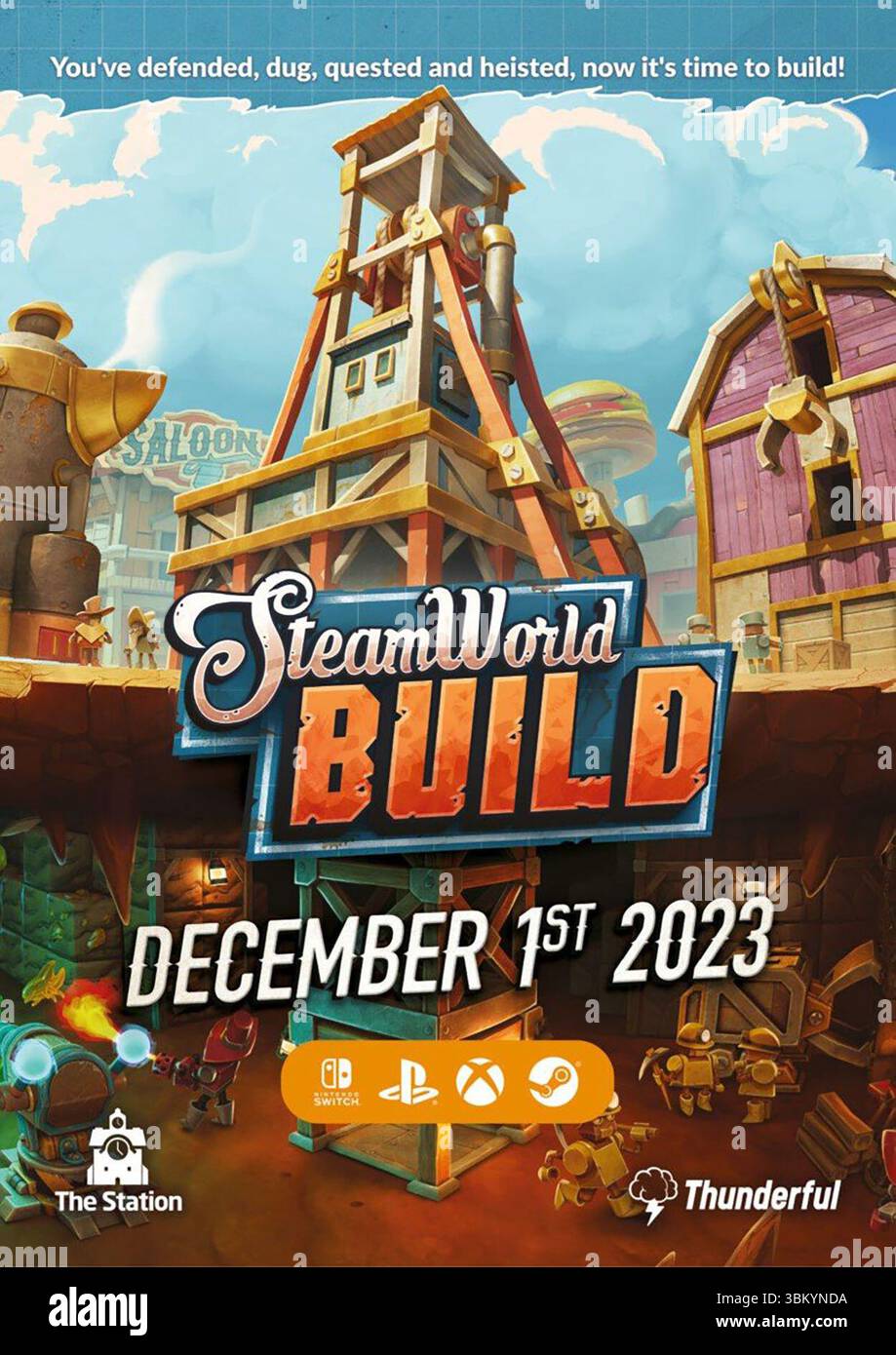 2023 Steamworld Build City-building Dungeon Crawling jeu vidéo développé par la Station et publié par Thunderful promo Banque D'Images