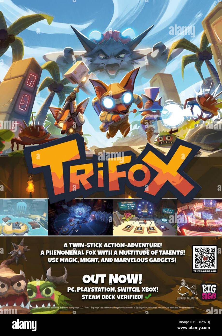 Promo jeu vidéo Trifox 2023 Banque D'Images