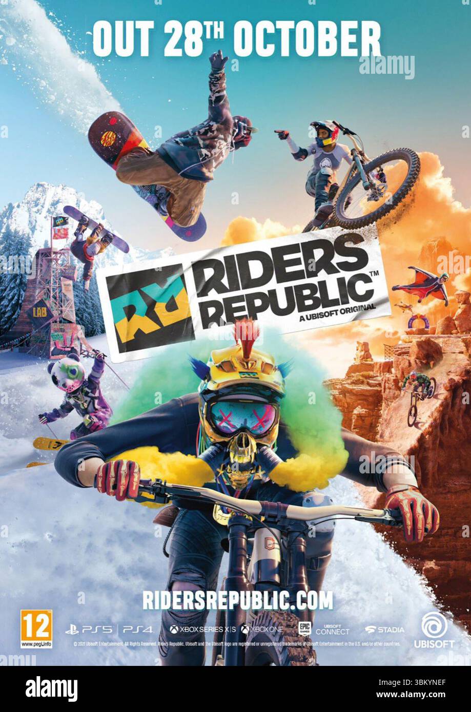 2021 Riders Republic jeu vidéo de sport développé par Ubisoft Annecy promo Banque D'Images
