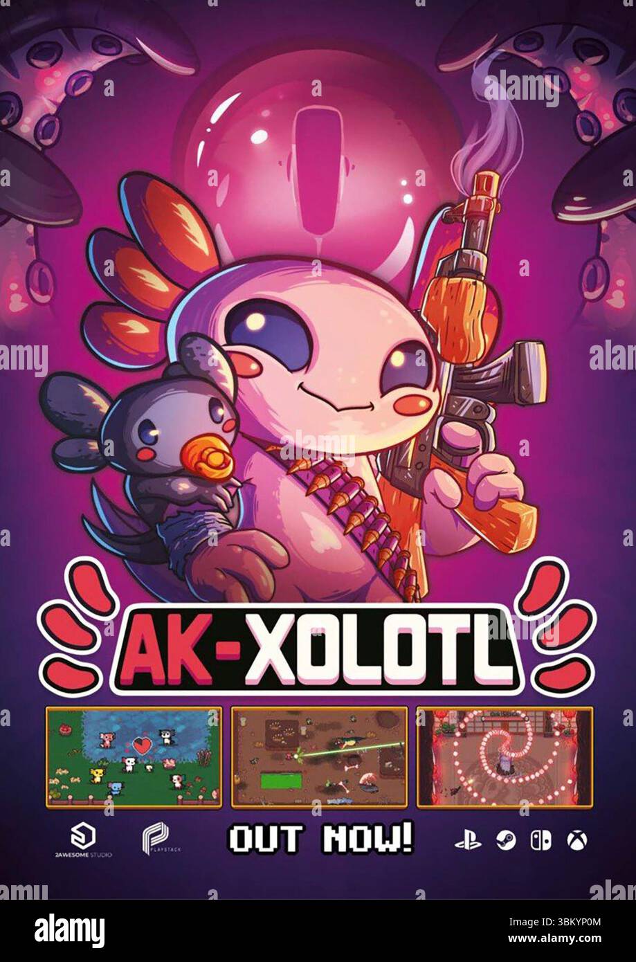 Promo jeu vidéo Ak-xolotl 2023 Banque D'Images