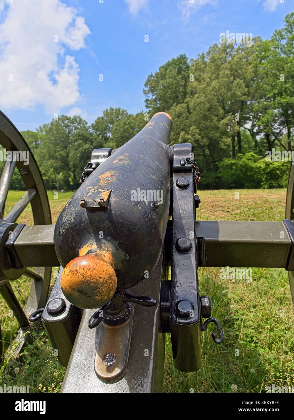 Baril du canon de guerre civile américain sur le champ de bataille au parc militaire national de Vicksburg Banque D'Images