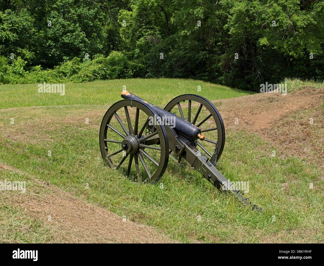 Canon américain de guerre civile sur le champ de bataille au parc militaire national de Vicksburg Banque D'Images