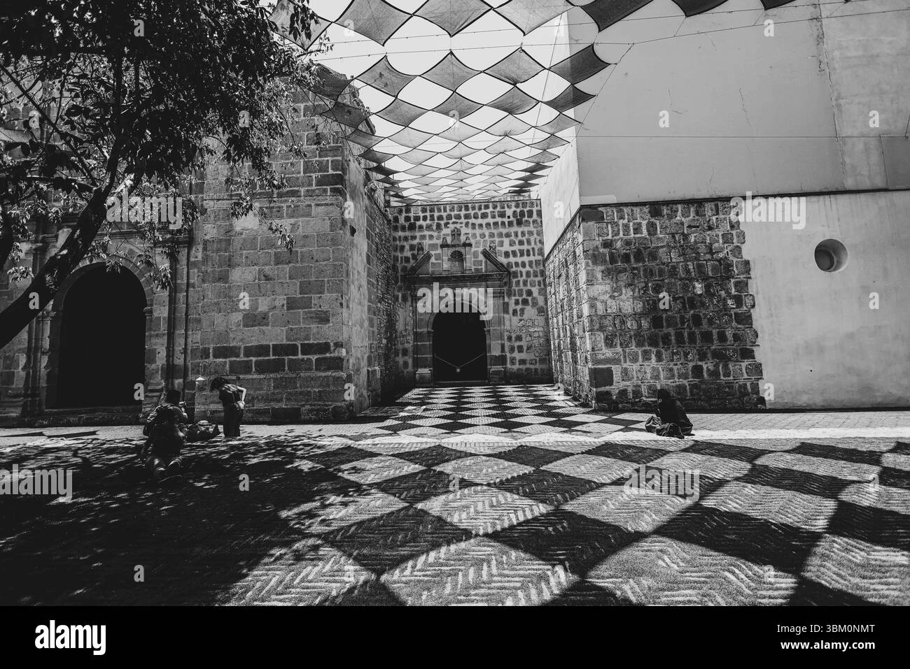 Oaxaca de Juárez, une ville du centre du Mexique, présente des bâtiments coloniaux, dont beaucoup se trouvent dans le Zócalo, la place centrale et le palais du gouvernement, avec des peintures murales colorées représentant l'histoire régionale. La place Alameda de León fait face à la façade ornée de la cathédrale d'Oaxaca. L'église Templo de Santo Domingo du XVIe siècle possède un somptueux intérieur baroque et un ancien couvent y est adjacent. ― 2005 © (photo Luis Gutierrez/Norte photo) Oaxaca de Juarez, ciudad del centro de México, edificios coloniales, muchos de los cuales están , plaza central del Zócalo, se encuentra el Palacio de Gobierno, Banque D'Images