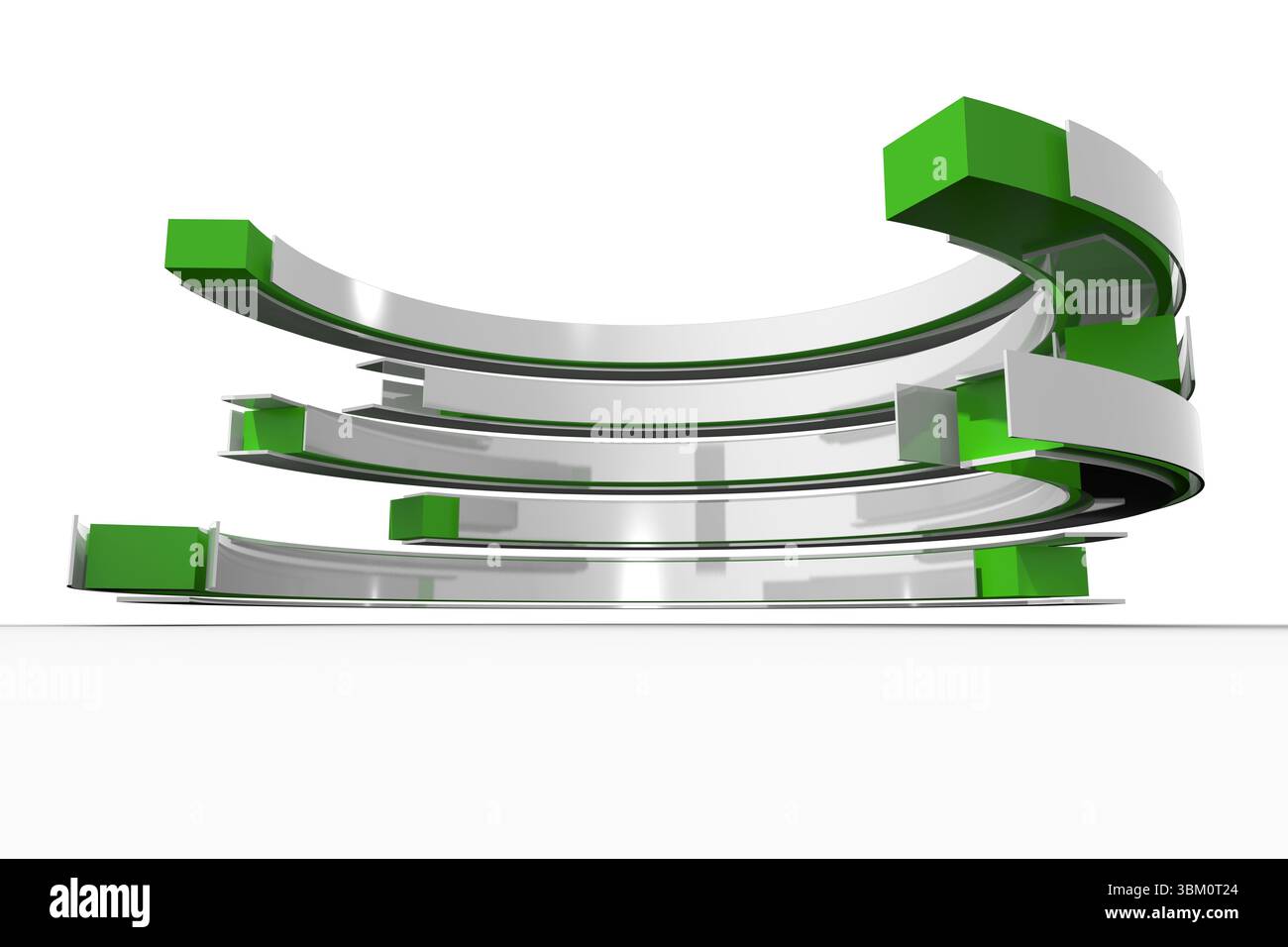 Structure courbe verte et blanche Banque D'Images