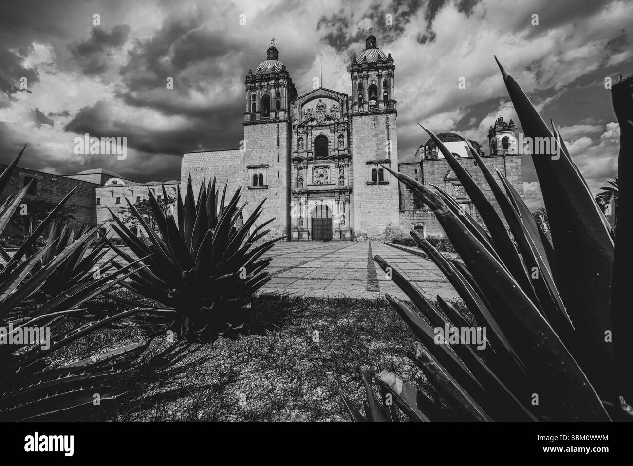 Oaxaca de Juárez, une ville du centre du Mexique, présente des bâtiments coloniaux, dont beaucoup se trouvent dans le Zócalo, la place centrale et le palais du gouvernement, avec des peintures murales colorées représentant l'histoire régionale. La place Alameda de León fait face à la façade ornée de la cathédrale d'Oaxaca. L'église Templo de Santo Domingo du XVIe siècle possède un somptueux intérieur baroque et un ancien couvent y est adjacent. ― 2005 © (photo Luis Gutierrez/Norte photo) Oaxaca de Juarez, ciudad del centro de México, edificios coloniales, muchos de los cuales están , plaza central del Zócalo, se encuentra el Palacio de Gobierno, Banque D'Images