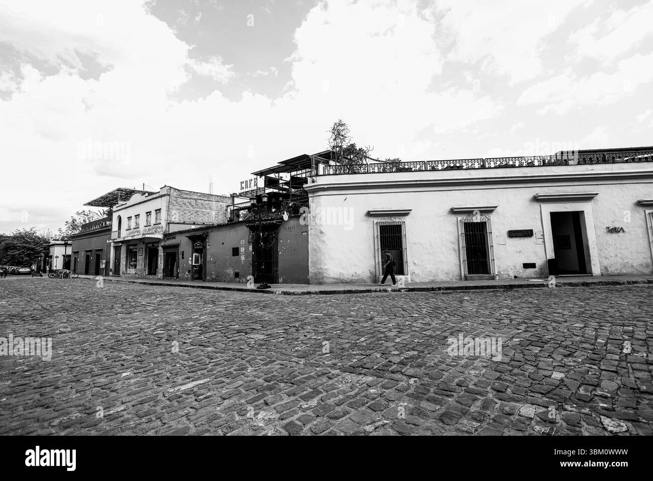 Oaxaca de Juárez, une ville du centre du Mexique, présente des bâtiments coloniaux, dont beaucoup se trouvent dans le Zócalo, la place centrale et le palais du gouvernement, avec des peintures murales colorées représentant l'histoire régionale. La place Alameda de León fait face à la façade ornée de la cathédrale d'Oaxaca. L'église Templo de Santo Domingo du XVIe siècle possède un somptueux intérieur baroque et un ancien couvent y est adjacent. ― 2005 © (photo Luis Gutierrez/Norte photo) Oaxaca de Juarez, ciudad del centro de México, edificios coloniales, muchos de los cuales están , plaza central del Zócalo, se encuentra el Palacio de Gobierno, Banque D'Images