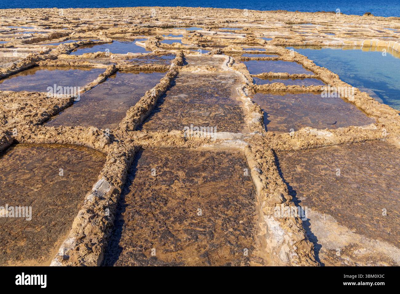 Malte, île de Gozo. Salières. Banque D'Images