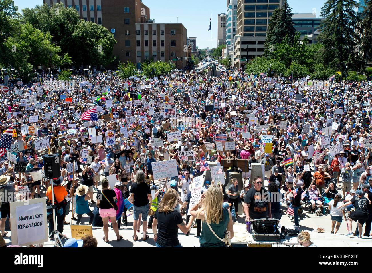 Rassemblement 'No Kings' à Boise ID le 14 juin 2025 Banque D'Images