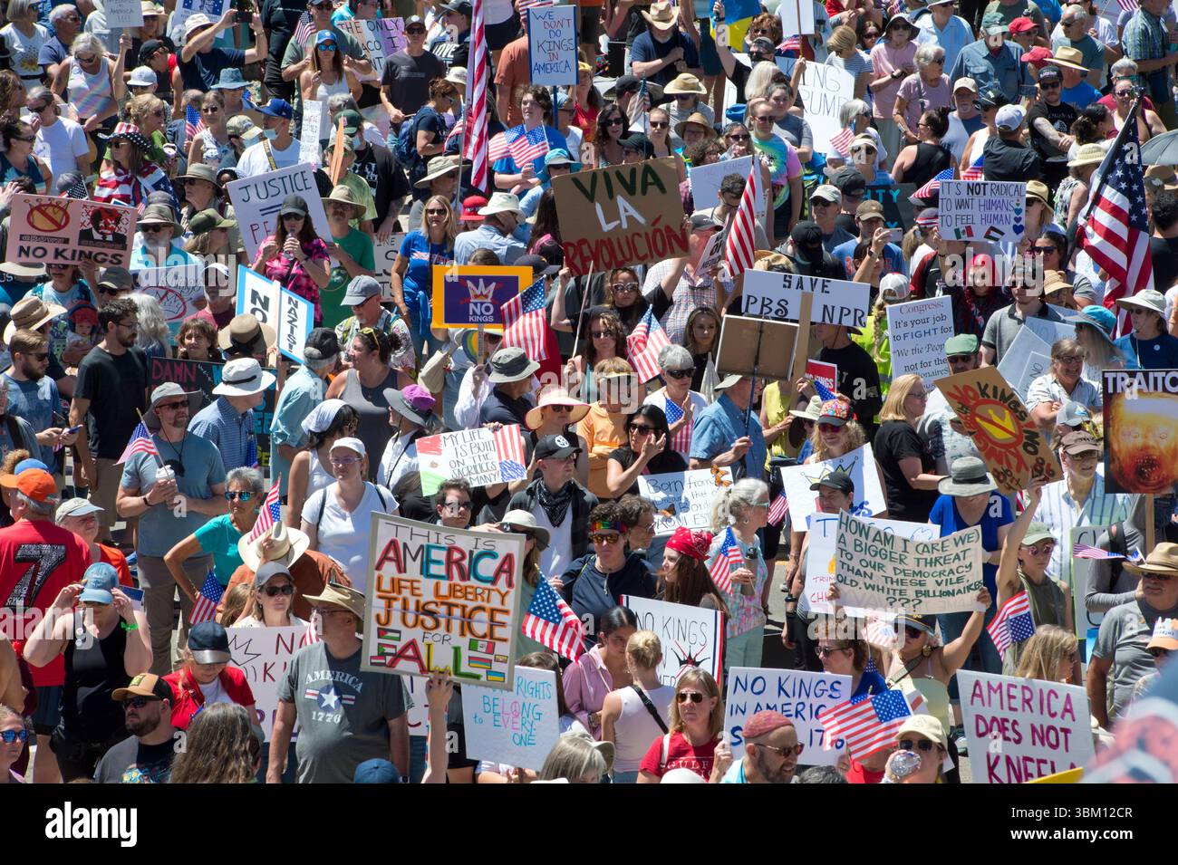 Rassemblement 'No Kings' à Boise ID le 14 juin 2025 Banque D'Images