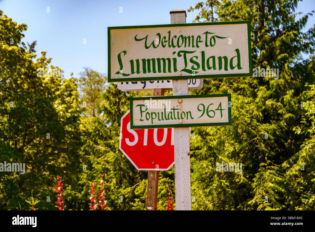 Bienvenue à Lummi Island, État de Washington, États-Unis. Banque D'Images