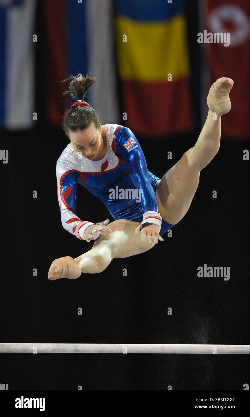 FIG gymnastique artistique Glasgow Grand Prix au Kelvin Hall International Sports Arena le 15 mai 2009 à Glasgow, Écosse.UK.Beth Tweddle en action dans les bars. Photos par Alan Edwards© Banque D'Images