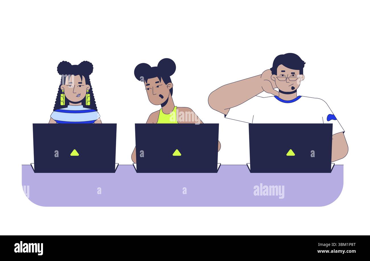 Illustration vectorielle 2D de la pratique de code d'écriture Illustration de Vecteur