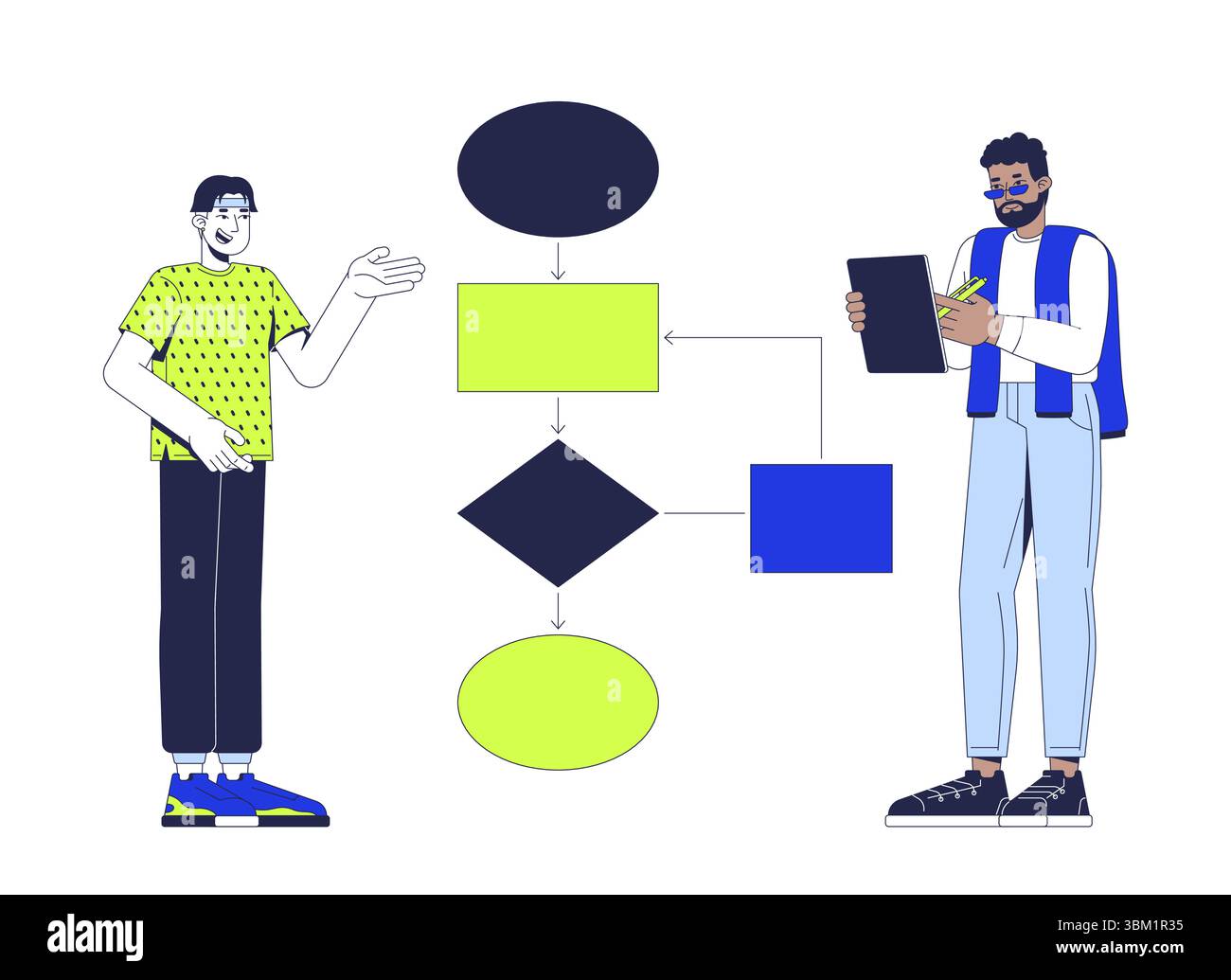 Apprentissage des structures de données et des algorithmes concept d'illustration 2D. Illustration de Vecteur