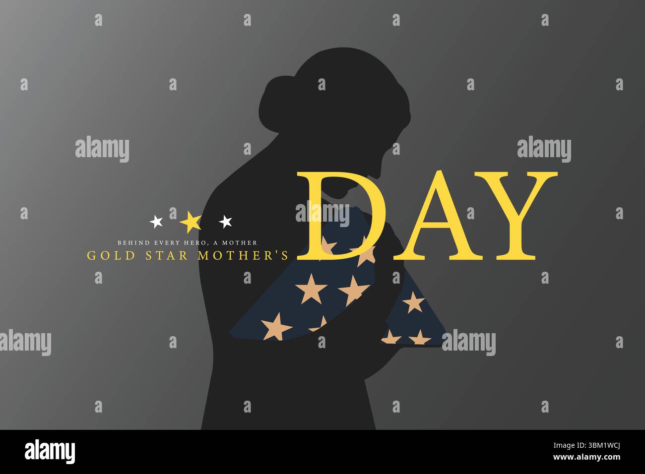 Force dans le chagrin embrassant l'esprit des mères Gold Star Illustration de Vecteur