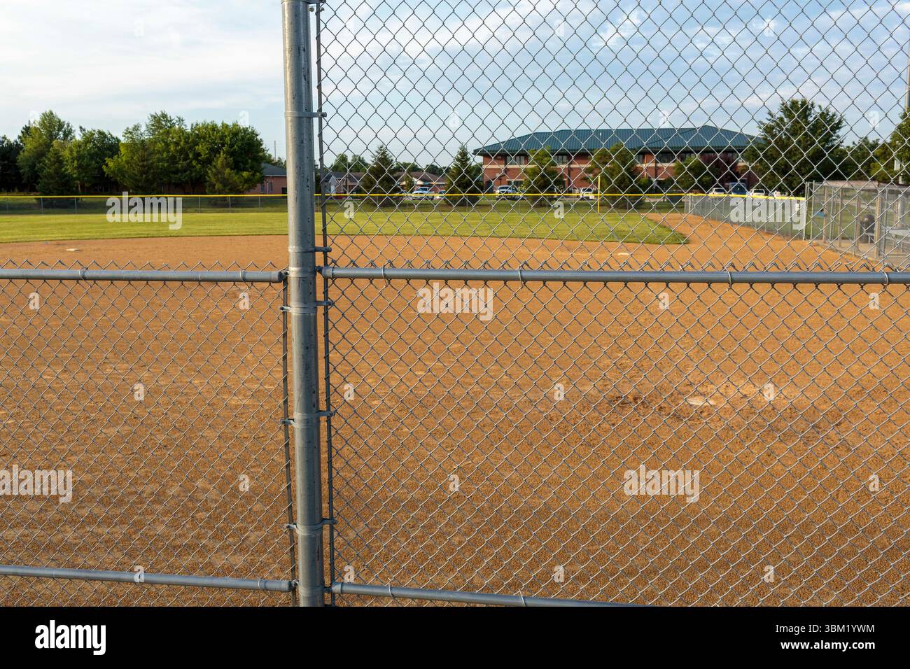 vue de la troisième ligne de base des saignées du deuxième diamant de baseball Banque D'Images