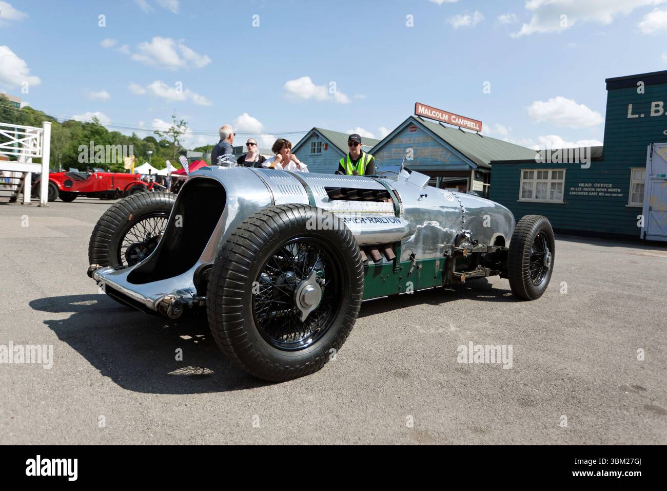 Vue sur le Napier-Railton, exposé lors du Brooklands Relivved Festival of Motorsport Weybridge Banque D'Images