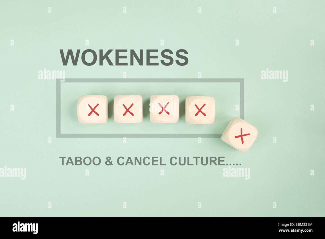 Wokeness, Taboo and Cancel culture, censure, discrimination politique de différentes opinions et perspectives, Wakeke Society Banque D'Images