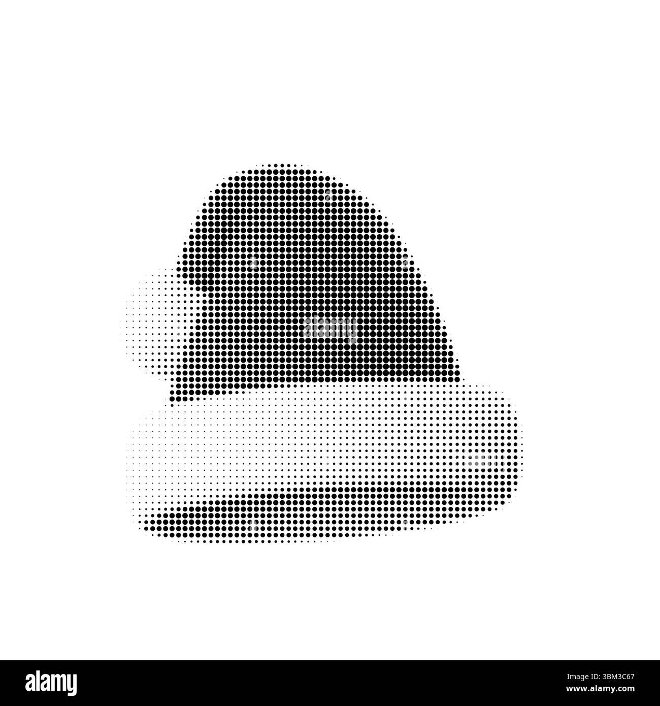 Illustration vectorielle de chapeau de père Noël demi-teinte rétro, parfaite pour les conceptions de vacances festives, les décorations de Noël et les salutations saisonnières. Style vintage Illustration de Vecteur