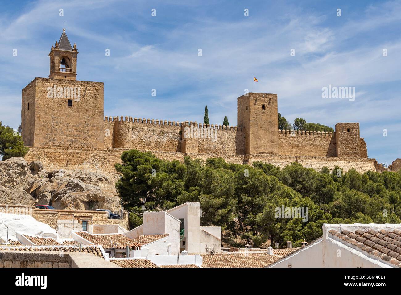 Antequera, Malaga, Andalousie, Espagne. Alcazaba d'Antequera, une forteresse maure historique. Banque D'Images
