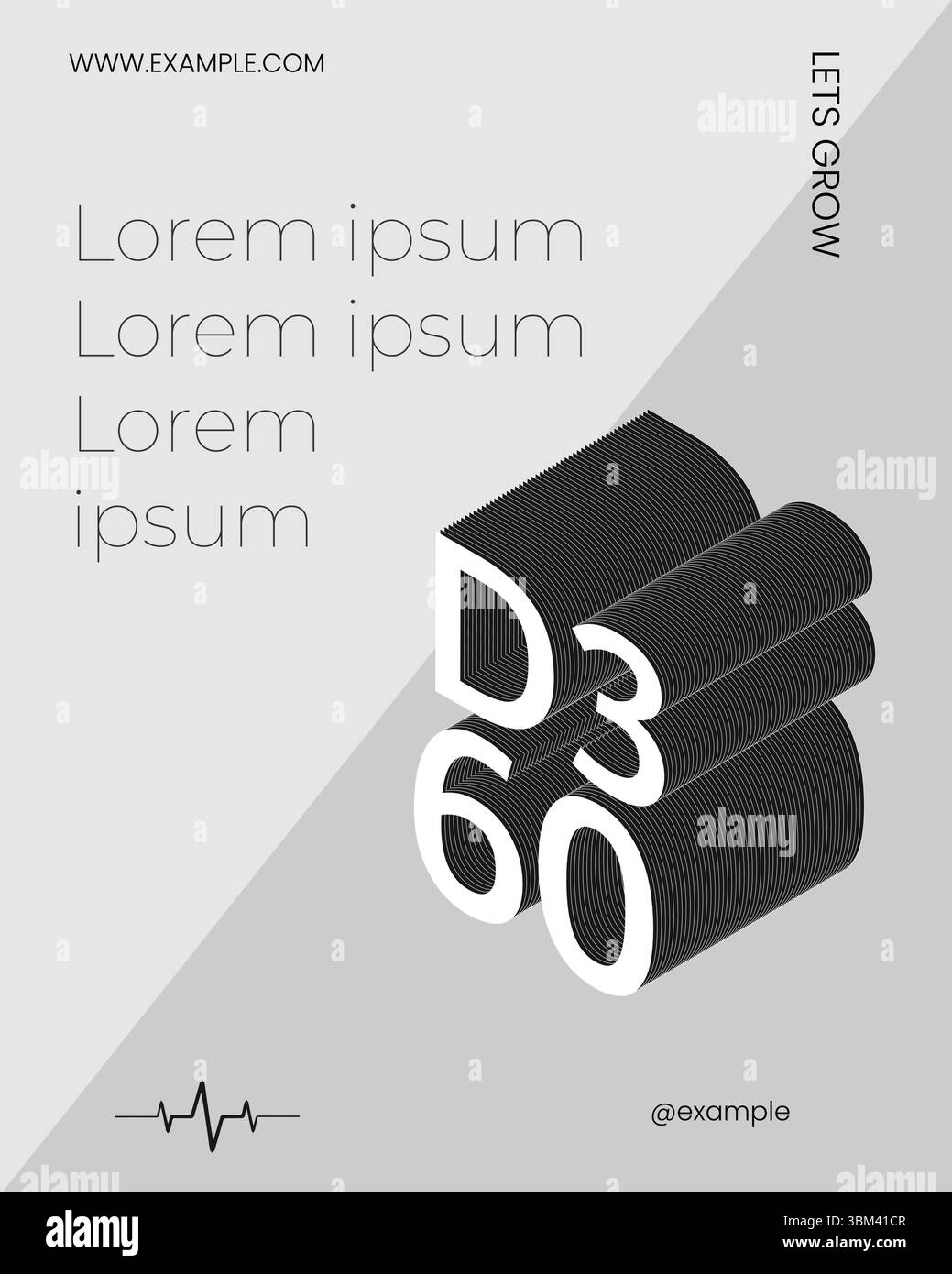 D360 texte conception de modèle de bannière de médias sociaux, une idée créative Illustration de Vecteur