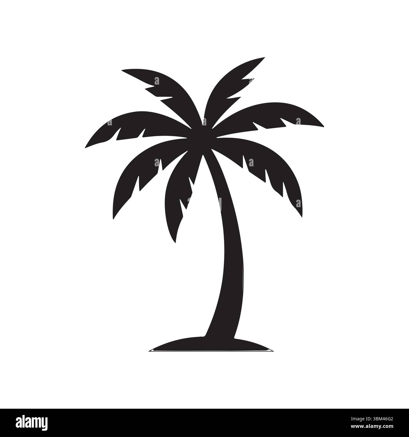 Icône de vecteur silhouette de palmier unique Illustration de Vecteur